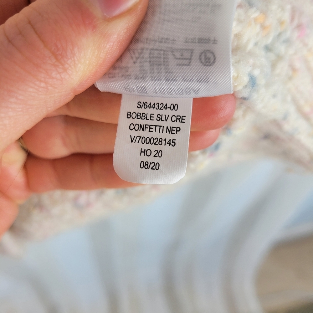 Gap Maternity Bobble Sleeve Crewneck‎ Sweater Confetti Cream Size Small - Picture 8 of 9